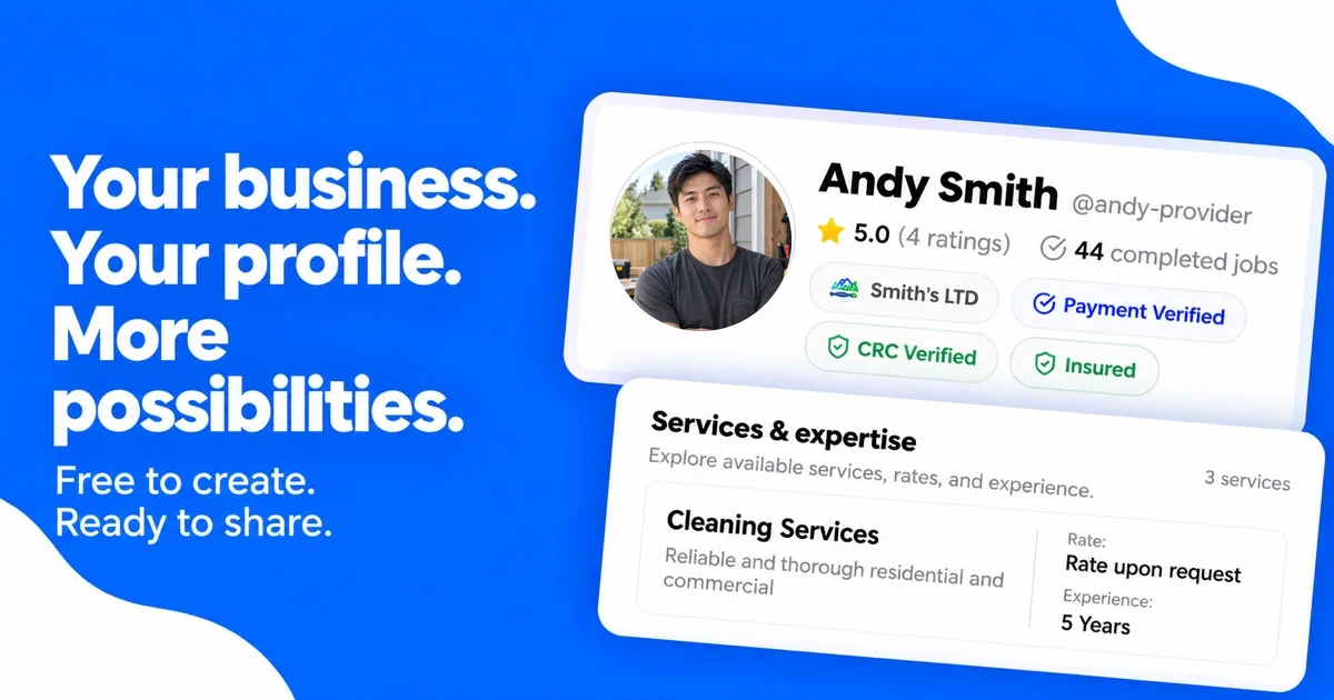 Free Profile and Business Card for Local Pros
